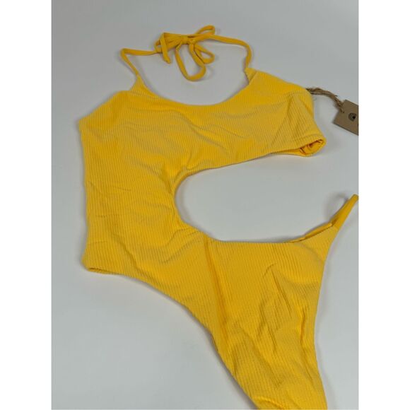 Free People x Toast Swim Sunset Signature Cut Out Ribbed Swimsuit XS - Picture 11 of 14